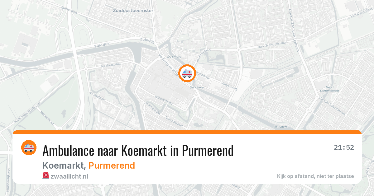 Ambulance naar Koemarkt in Purmerend — 26 apr 2026