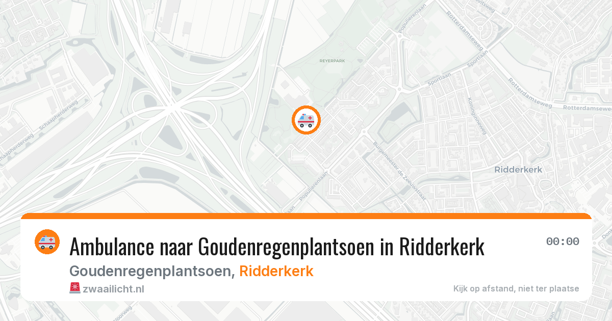 Ambulance naar Goudenregenplantsoen in Ridderkerk — 10 aug 2026