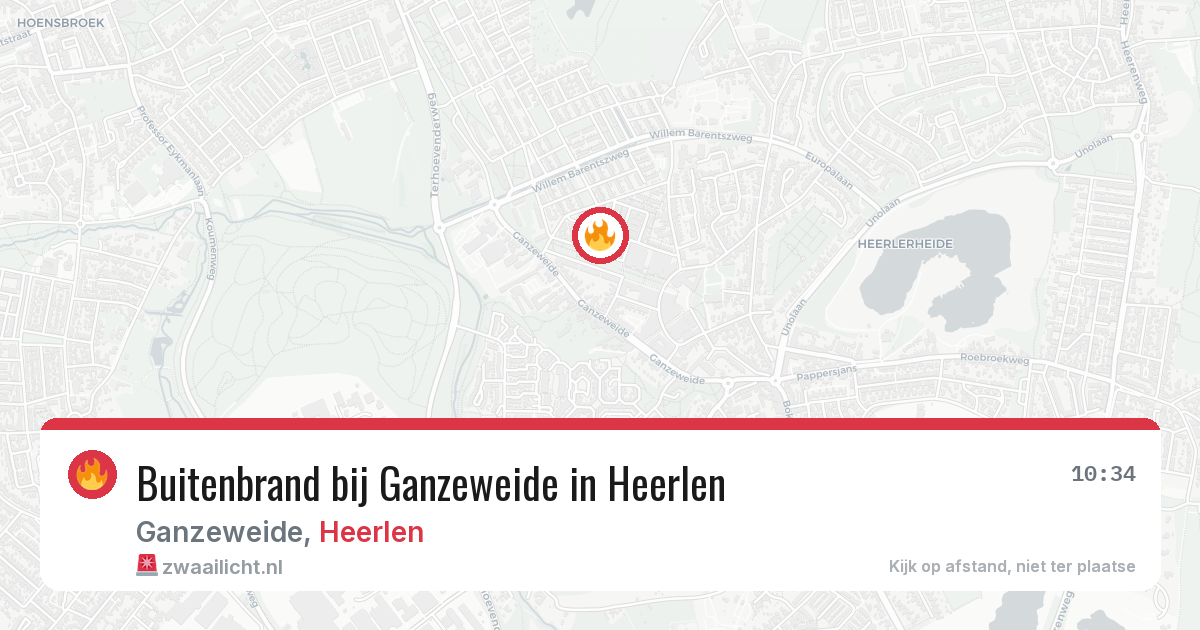 Buitenbrand bij Ganzeweide in Heerlen — 12 aug 2026