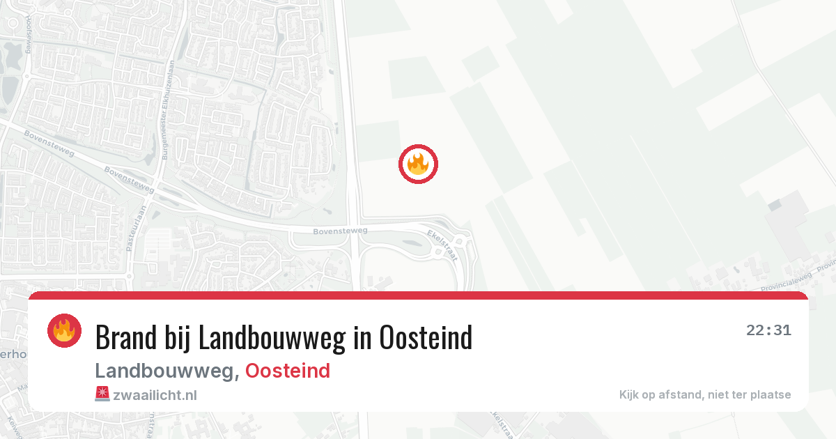 Brand bij Landbouwweg in Oosteind — 14 apr 2026