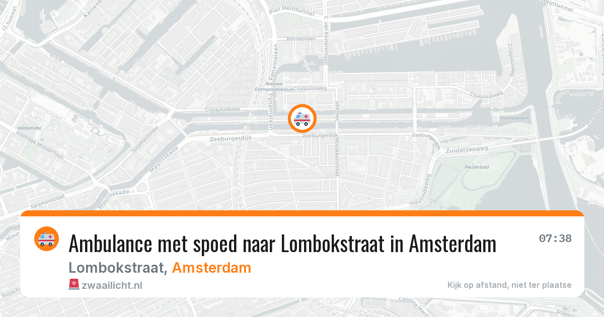 Ambulance met spoed naar Lombokstraat in Amsterdam — 9 jun 2026