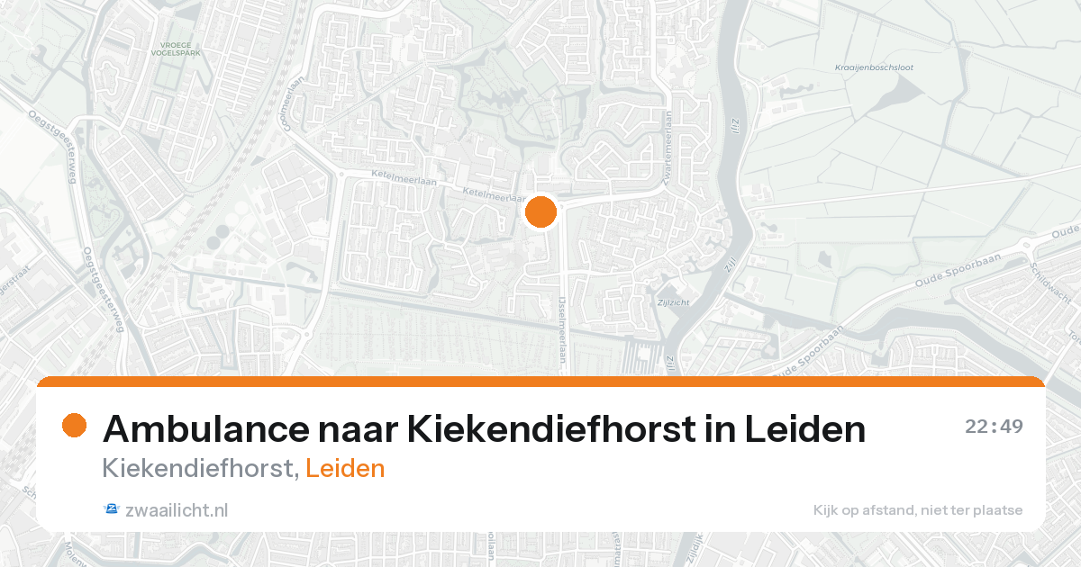 Ambulance naar Kiekendiefhorst in Leiden — 17 aug 2026