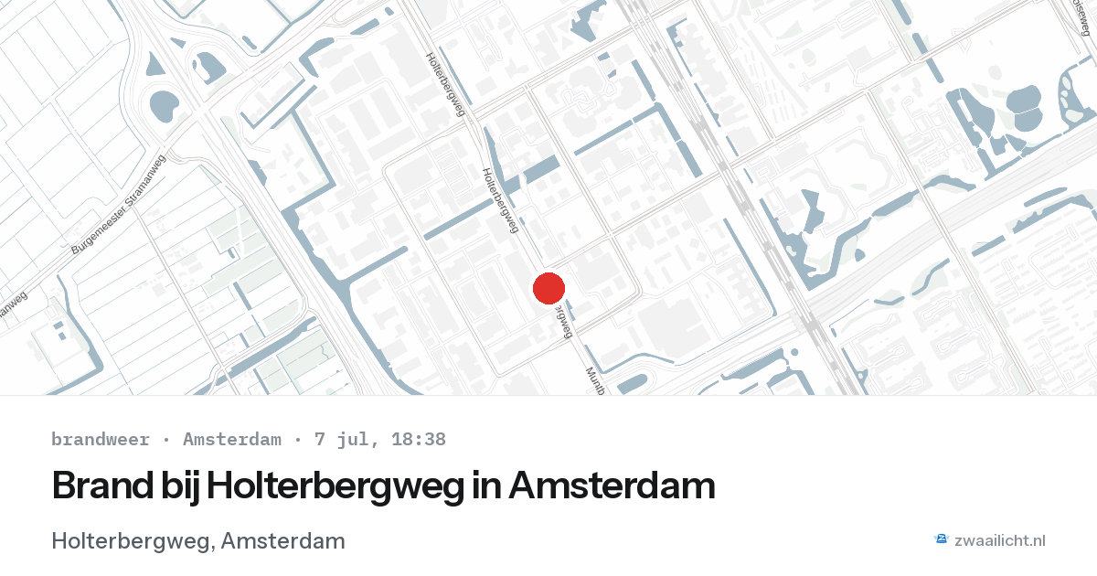 Brand bij Holterbergweg in Amsterdam — 7 jul 2026