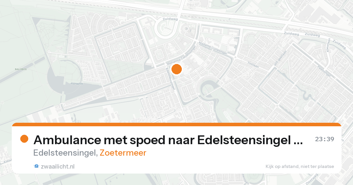 Ambulance met spoed naar Edelsteensingel in Zoetermeer — 24 aug 2026