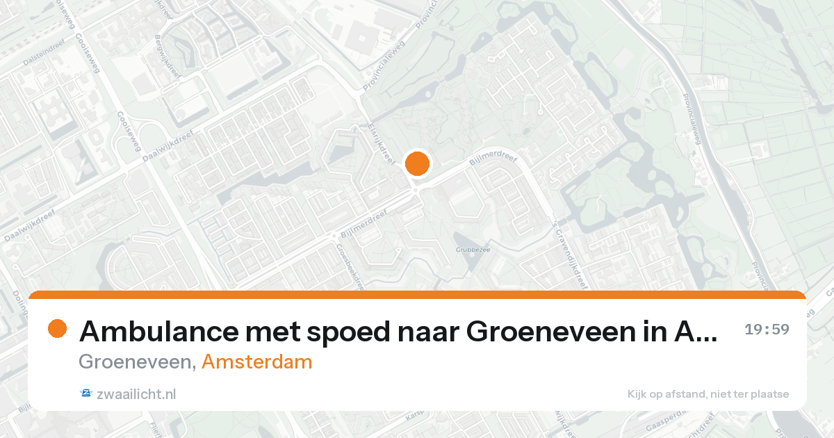 Ambulance met spoed naar Groeneveen in Amsterdam — 16 aug 2026