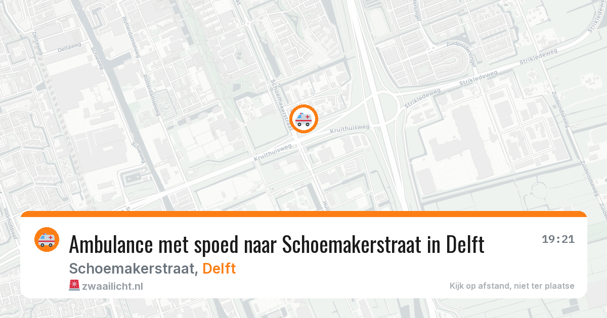 Ambulance met spoed naar Schoemakerstraat in Delft — 16 apr 2026
