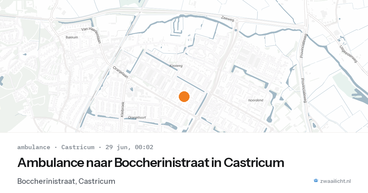 Ambulance naar Boccherinistraat in Castricum — 28 jun 2026