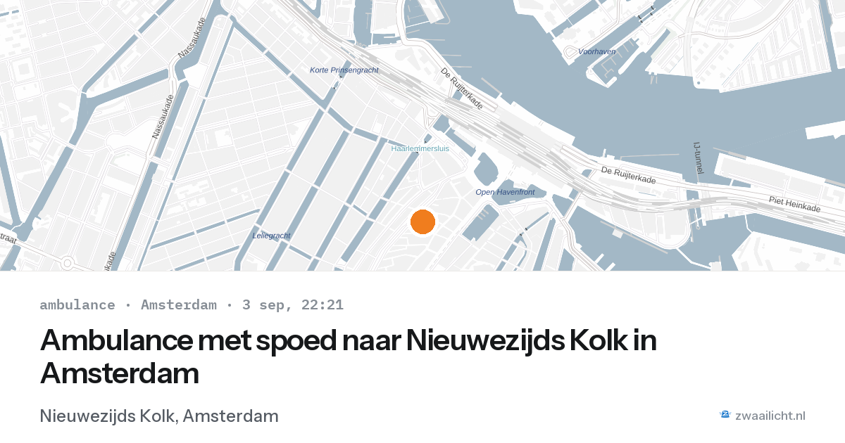Ambulance met spoed naar Nieuwezijds Kolk in Amsterdam — 3 sep 2026