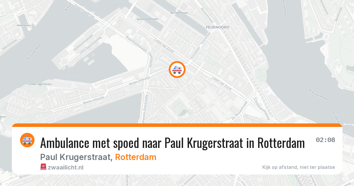 Ambulance met spoed naar Paul Krugerstraat in Rotterdam — 14 aug 2026