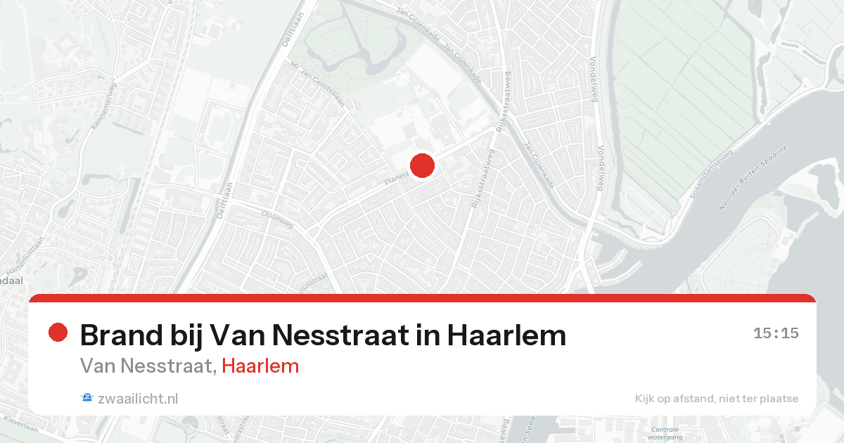 Brand bij Van Nesstraat in Haarlem — 23 aug 2026
