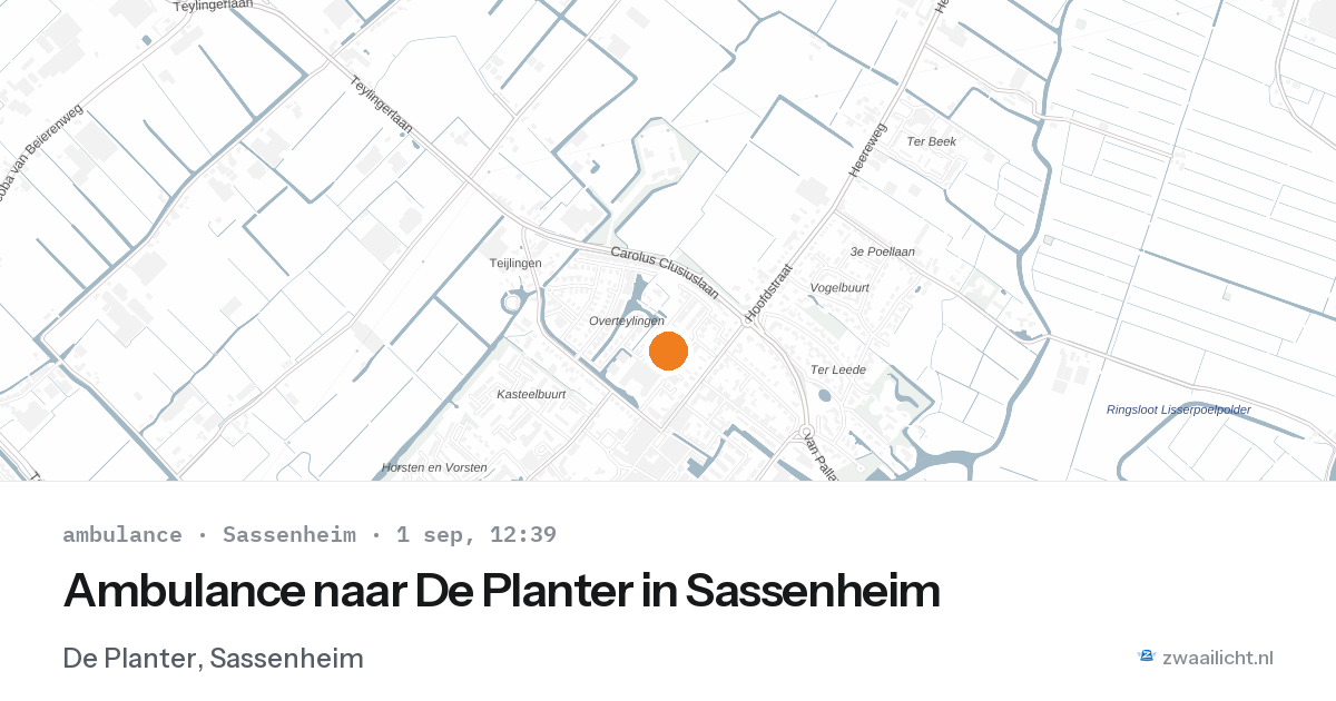 Ambulance naar De Planter in Sassenheim — 1 sep 2026