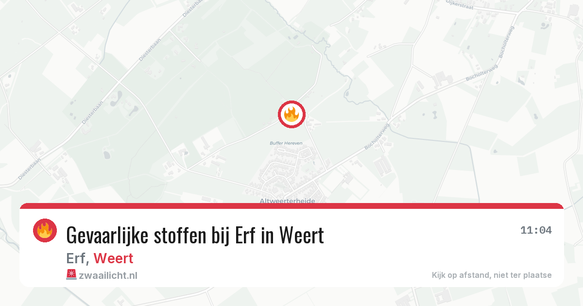 Gevaarlijke stoffen bij Erf in Weert — 17 apr 2026
