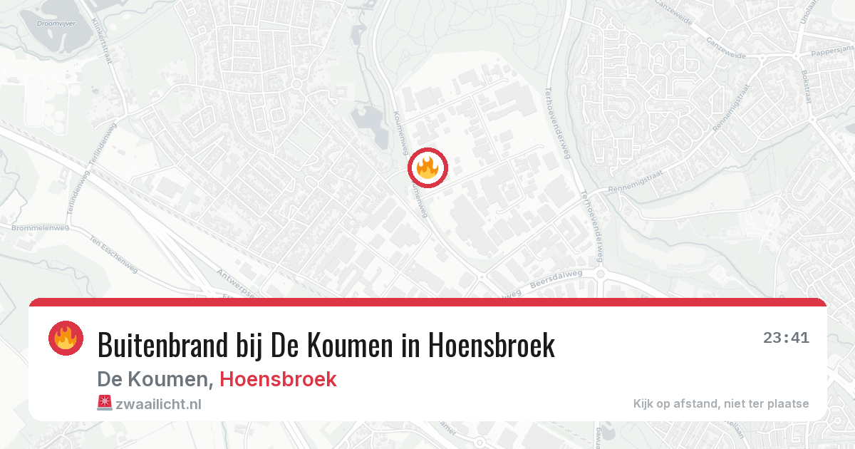 Buitenbrand bij De Koumen in Hoensbroek — 15 jul 2026