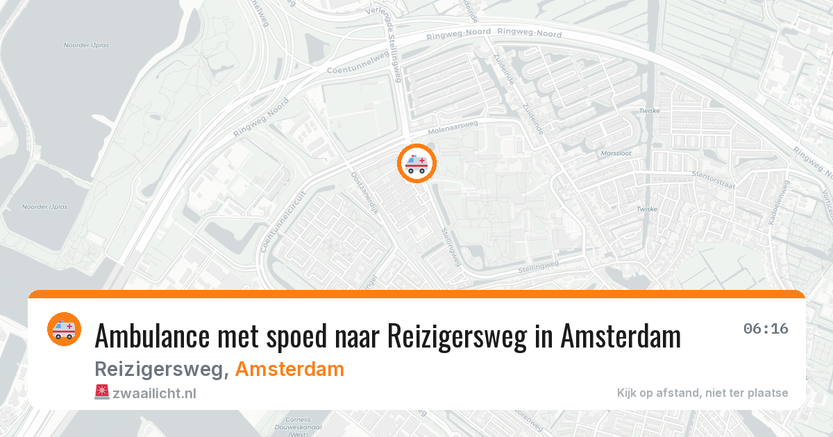 Ambulance met spoed naar Reizigersweg in Amsterdam — 16 jun 2026