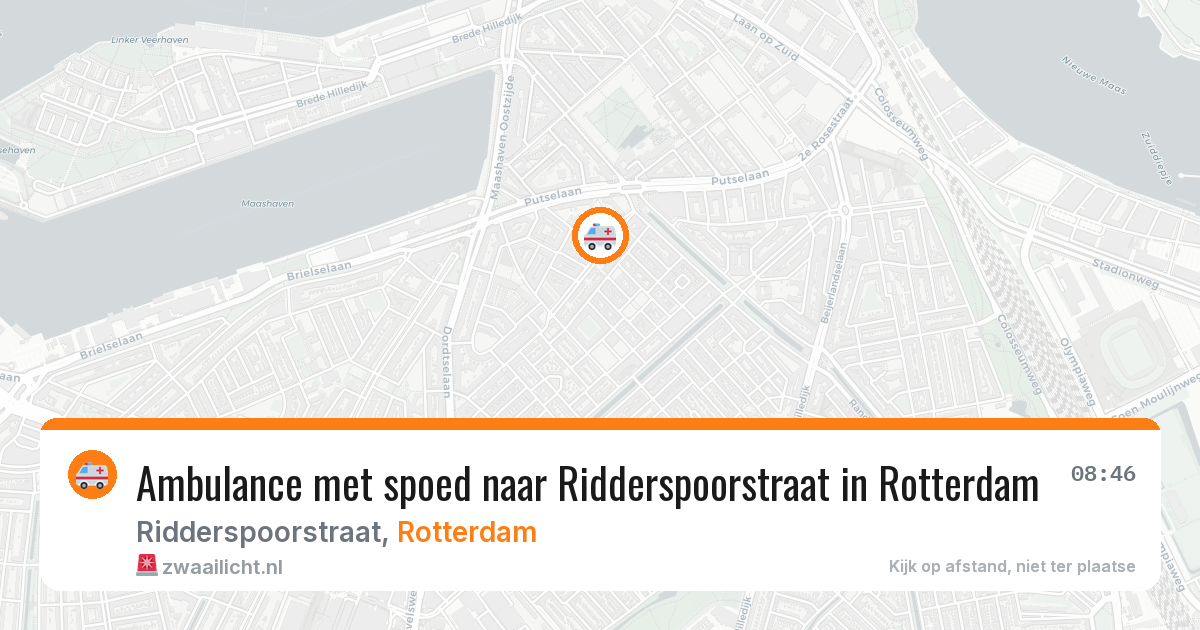 Ambulance met spoed naar Ridderspoorstraat in Rotterdam — 1 aug 2026