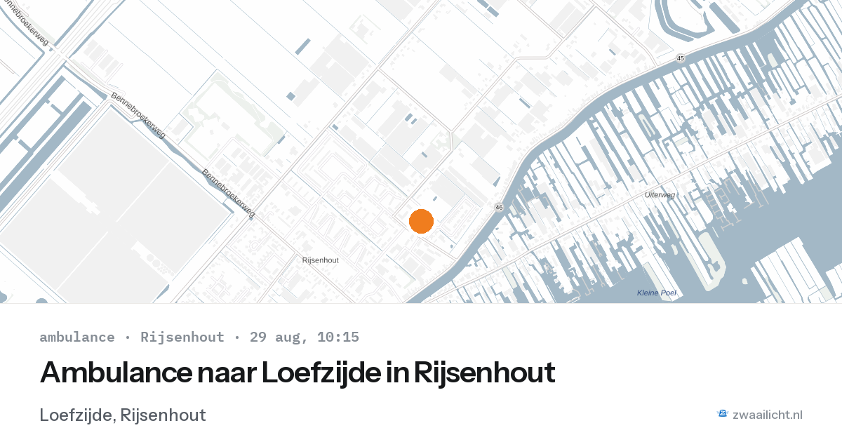 Ambulance naar Loefzijde in Rijsenhout — 29 aug 2026