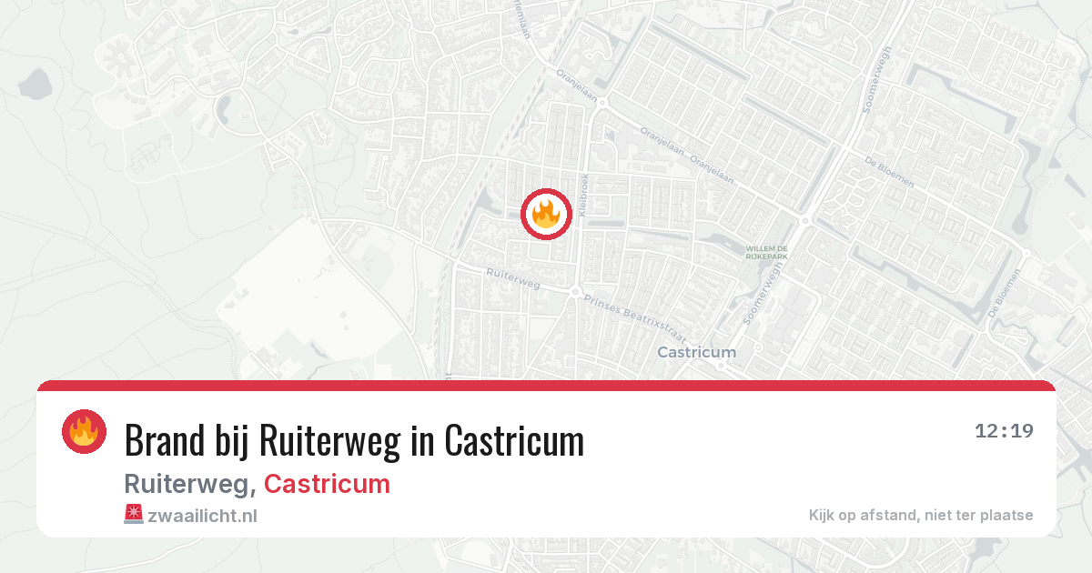 Brand bij Ruiterweg in Castricum — 2 aug 2026