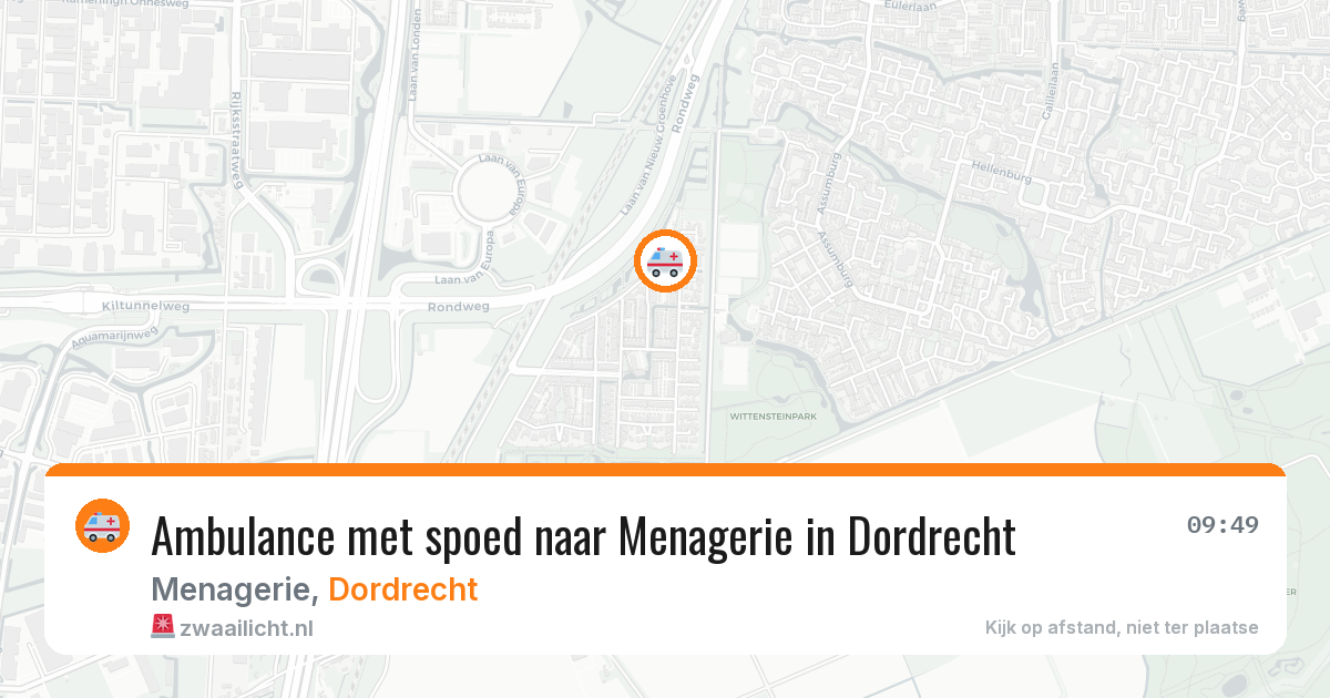 Ambulance met spoed naar Menagerie in Dordrecht — 12 mei 2026