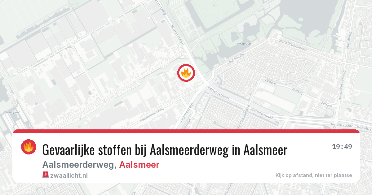 Gevaarlijke stoffen bij Aalsmeerderweg in Aalsmeer — 11 jul 2026