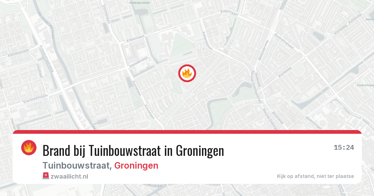 Brand bij Tuinbouwstraat in Groningen — 25 jun 2026