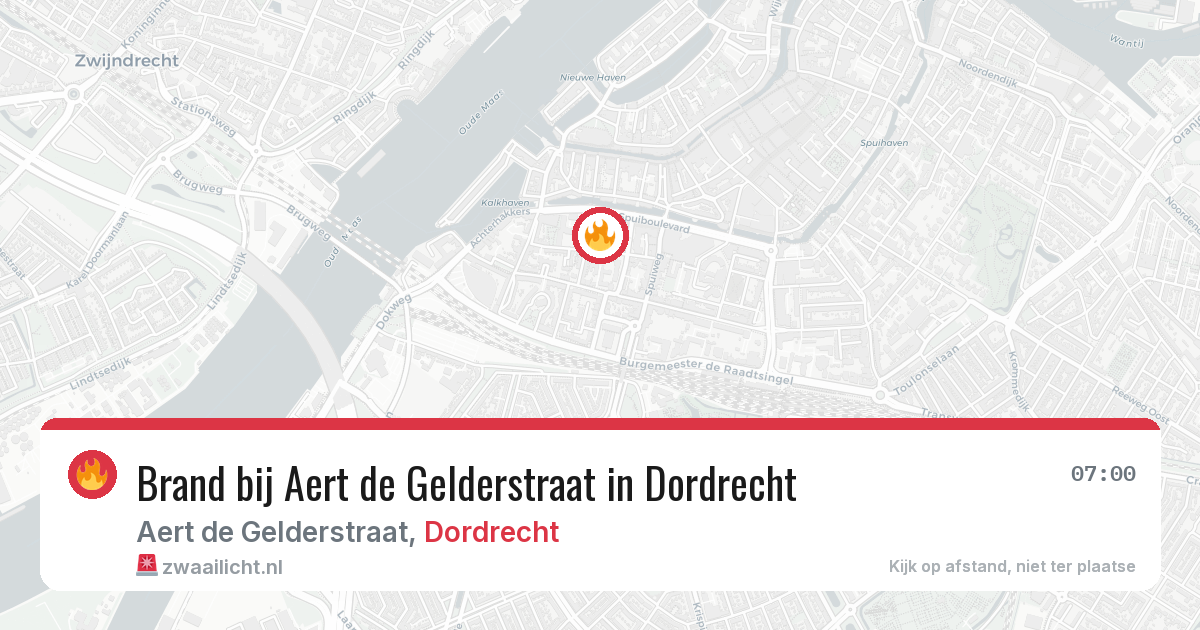 Brand bij Aert de Gelderstraat in Dordrecht — 8 aug 2026