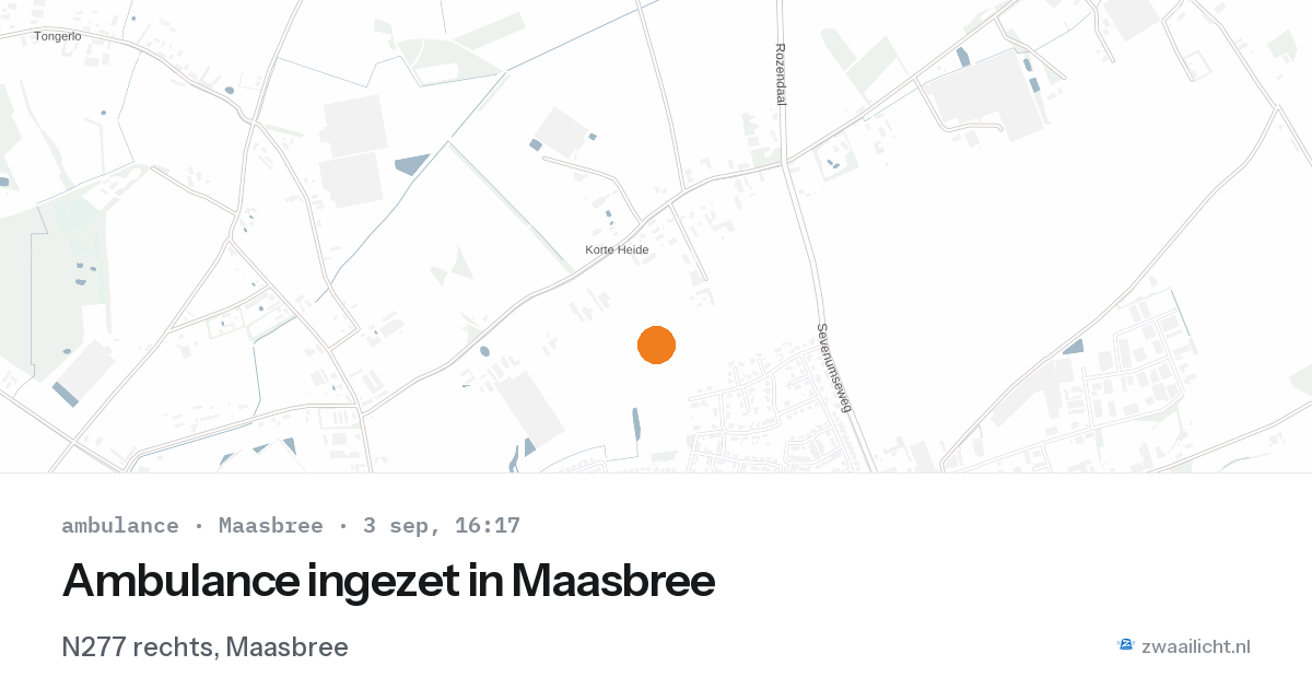 Ambulance ingezet in Maasbree — 3 sep 2026