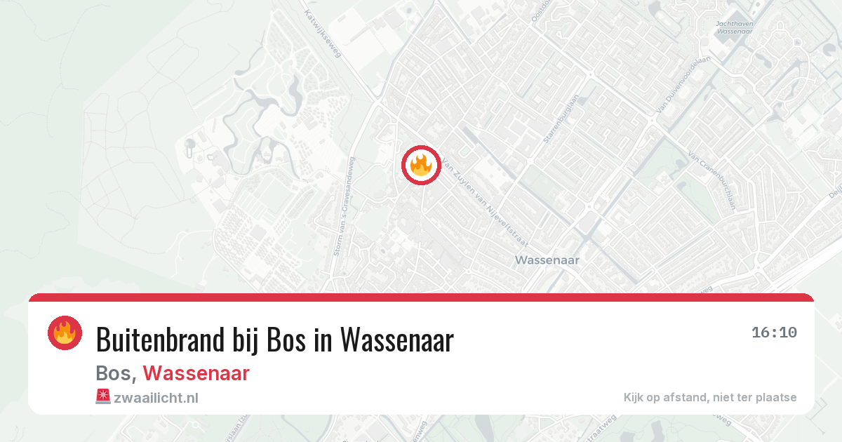 Buitenbrand bij Bos in Wassenaar — 8 aug 2026