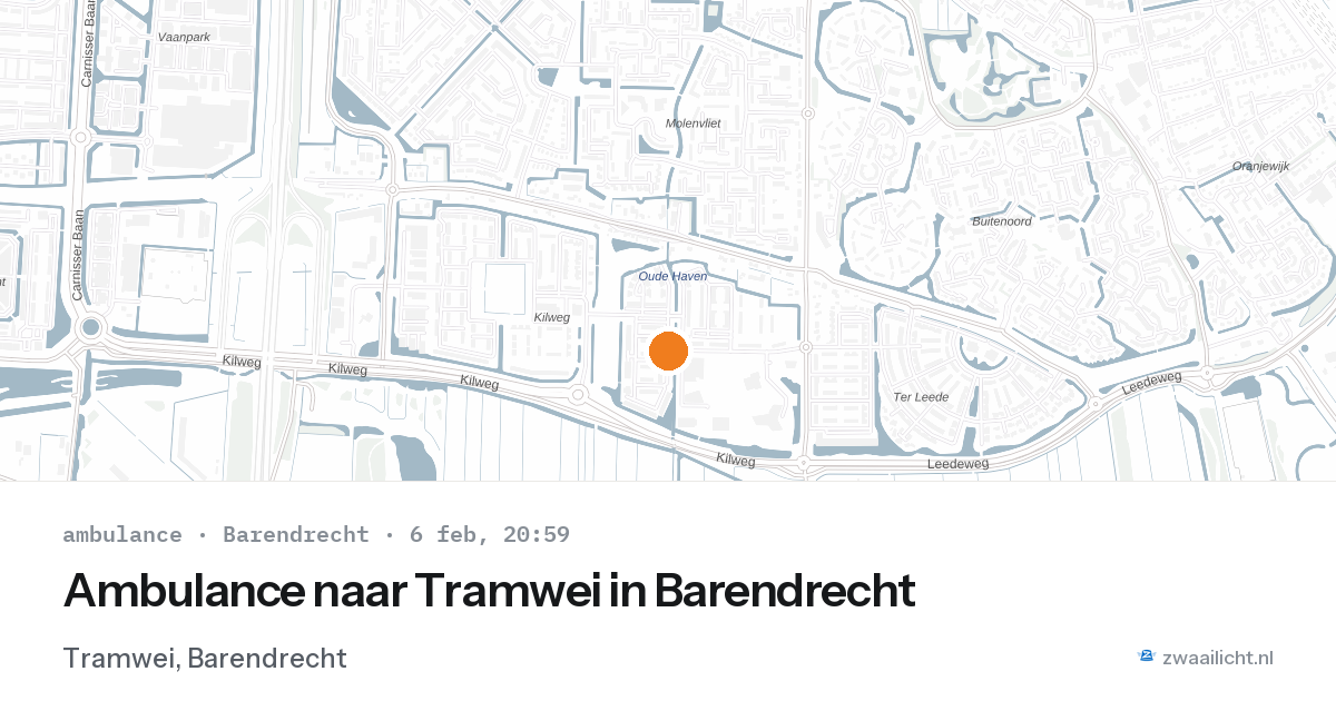 Ambulance naar Tramwei in Barendrecht — 6 feb 2026