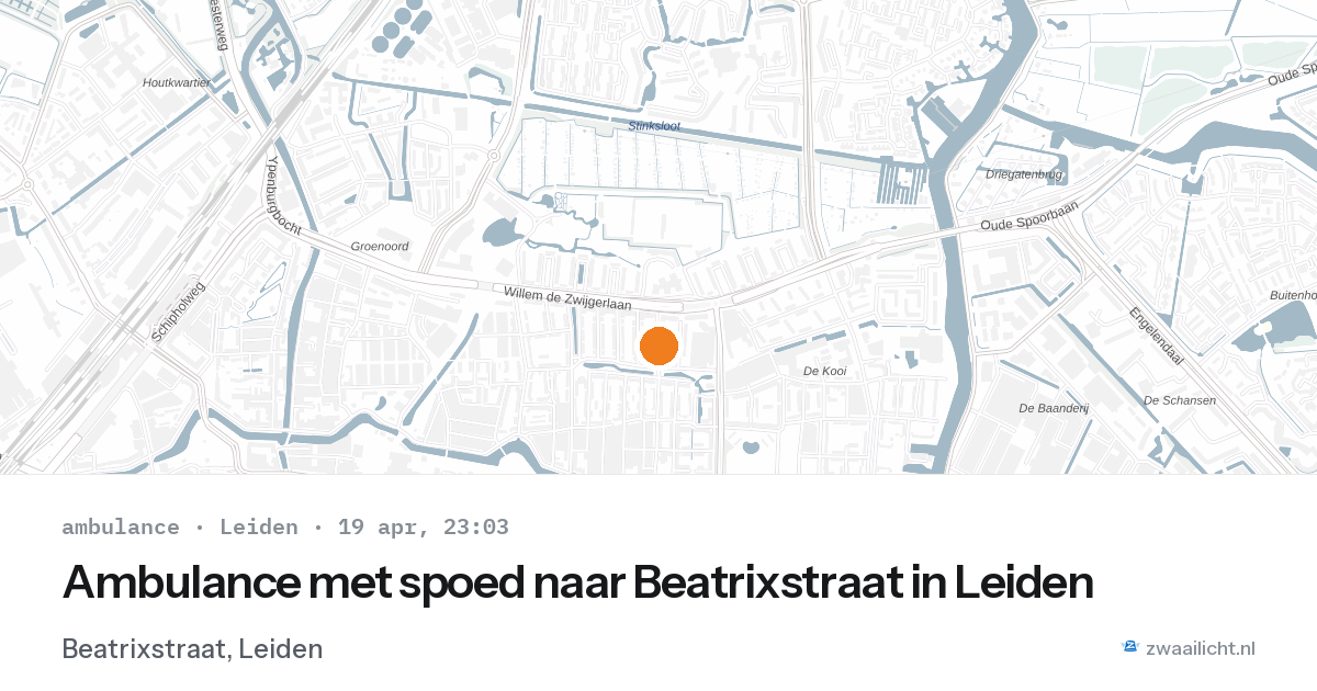 Ambulance met spoed naar Beatrixstraat in Leiden — 19 apr 2026