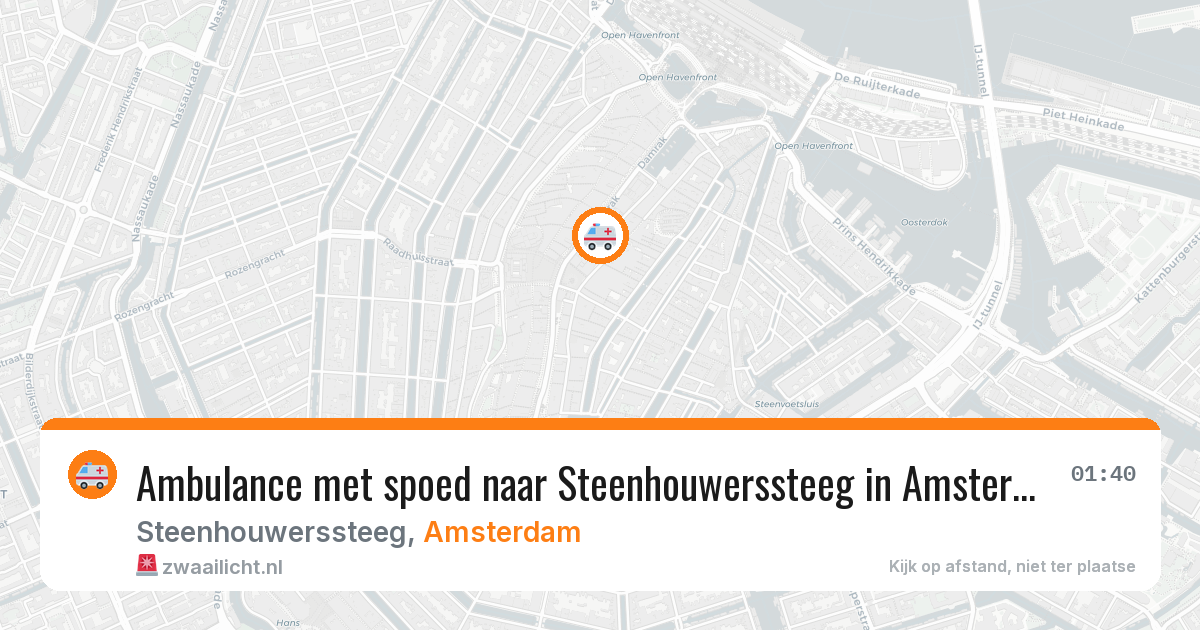 Ambulance met spoed naar Steenhouwerssteeg in Amsterdam — 18 mei 2026