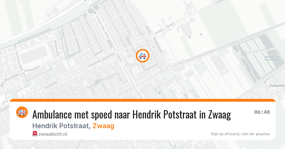 Ambulance met spoed naar Hendrik Potstraat in Zwaag — 12 jun 2026