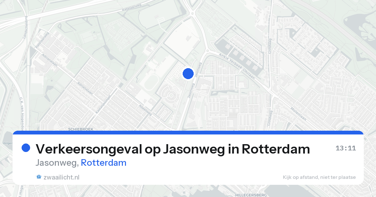 Verkeersongeval op Jasonweg in Rotterdam — 16 aug 2026