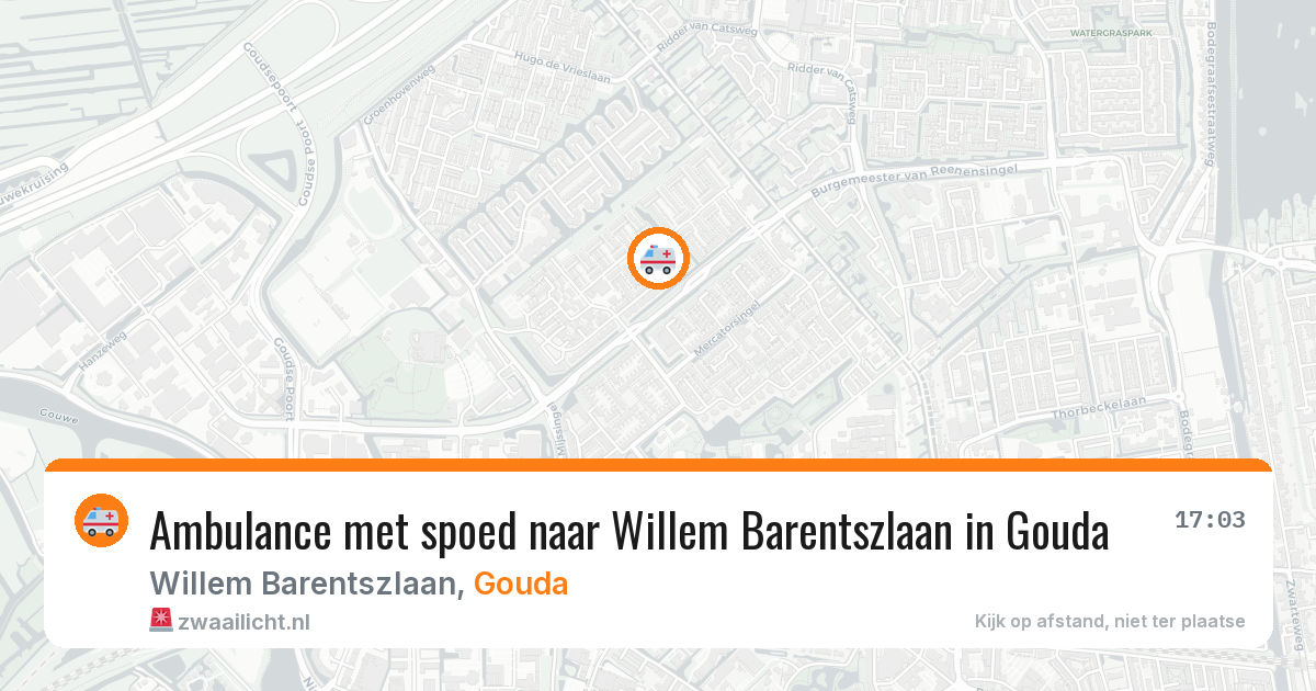 Ambulance met spoed naar Willem Barentszlaan in Gouda — 5 mei 2026