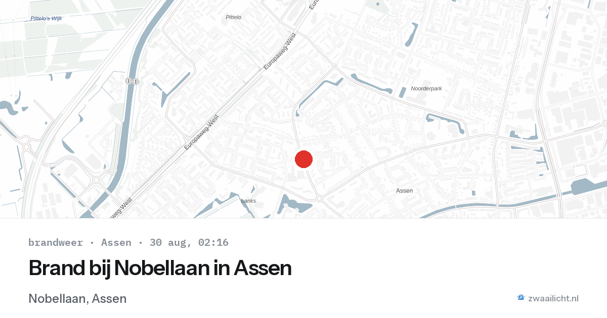 Brand bij Nobellaan in Assen — 30 aug 2026