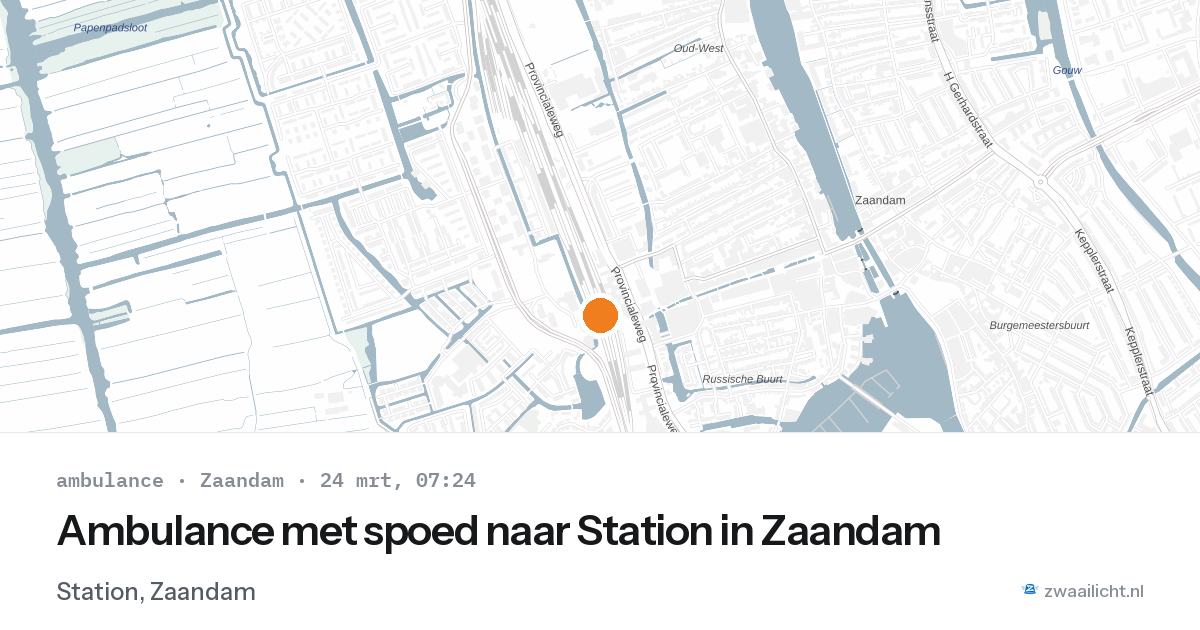 Ambulance met spoed naar Station in Zaandam — 24 mrt 2026