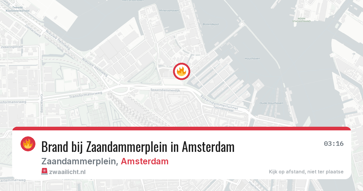 Brand bij Zaandammerplein in Amsterdam — 4 aug 2026