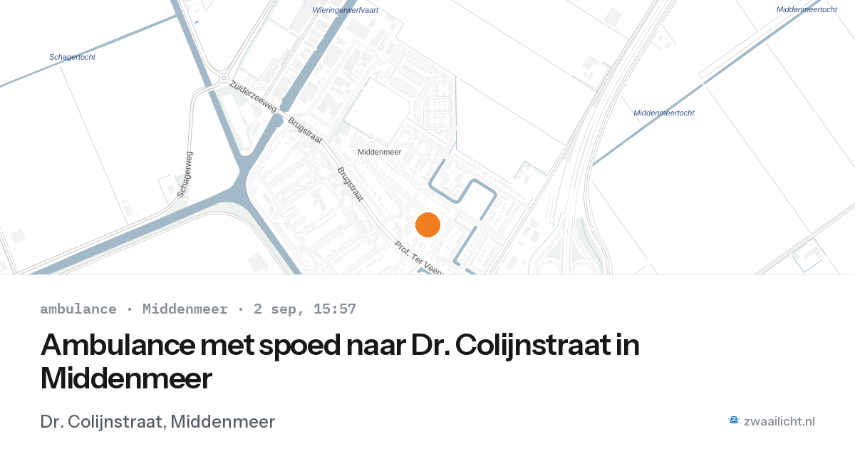 Ambulance met spoed naar Dr. Colijnstraat in Middenmeer — 2 sep 2026