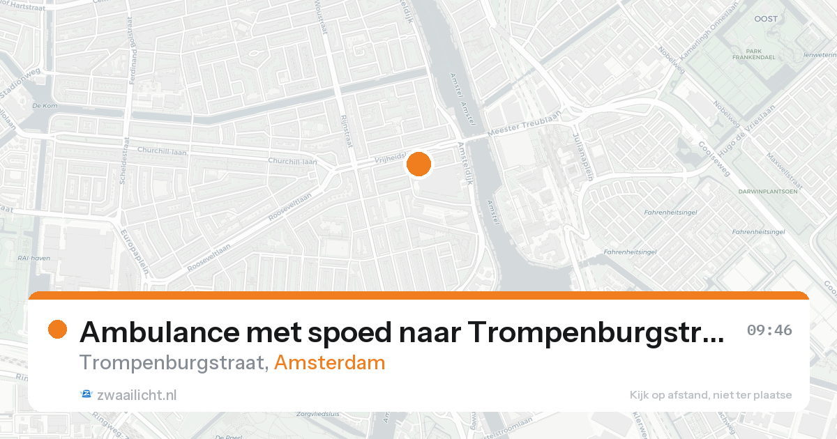Ambulance met spoed naar Trompenburgstraat in Amsterdam — 20 aug 2026