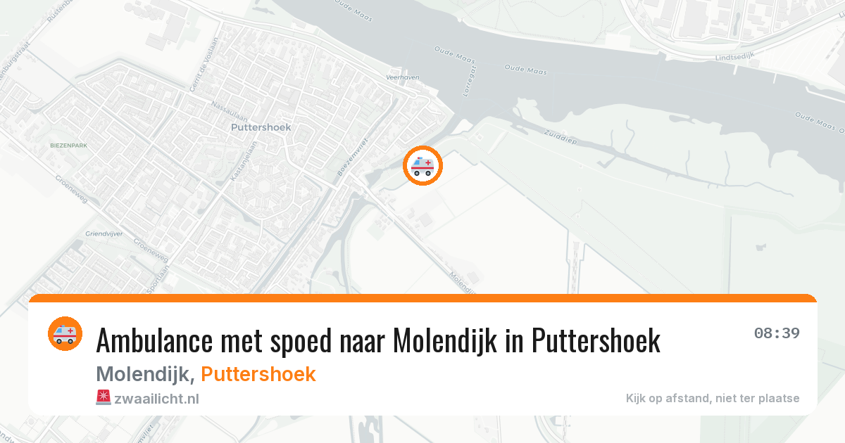 Ambulance met spoed naar Molendijk in Puttershoek — 20 mei 2026