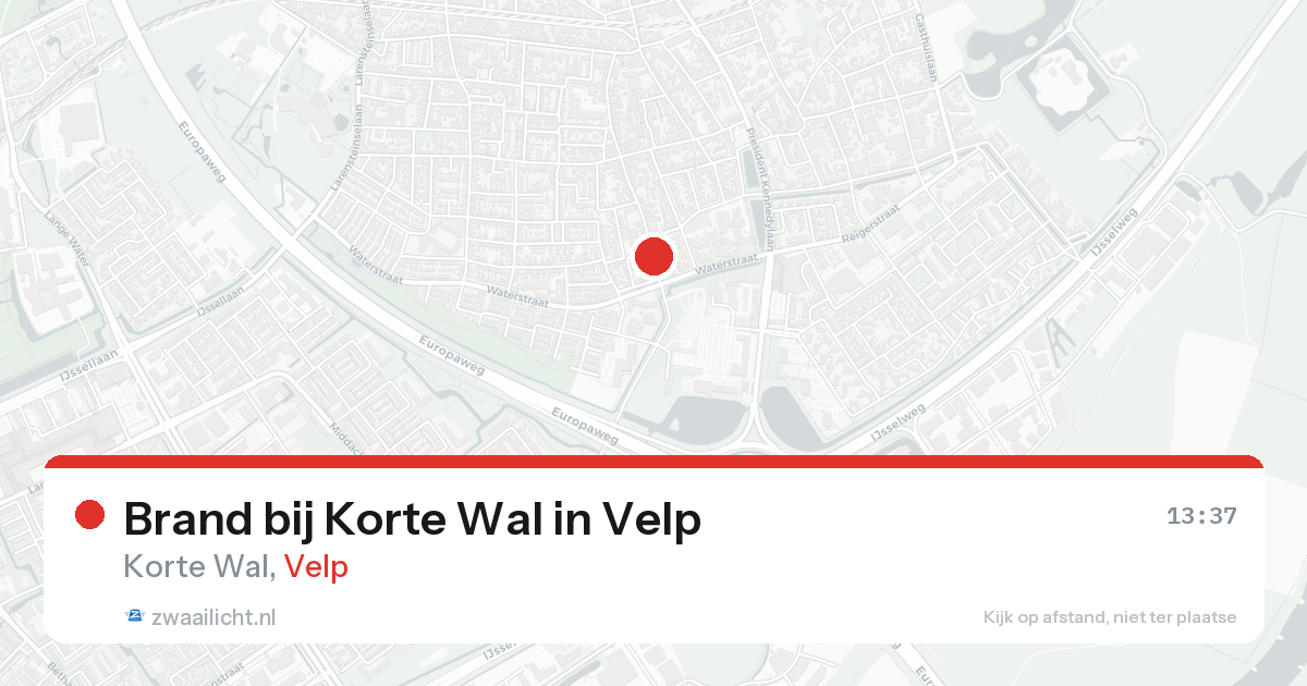 Brand bij Korte Wal in Velp — 16 aug 2026