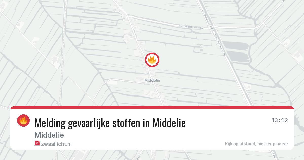 Melding gevaarlijke stoffen in Middelie — 20 mei 2026