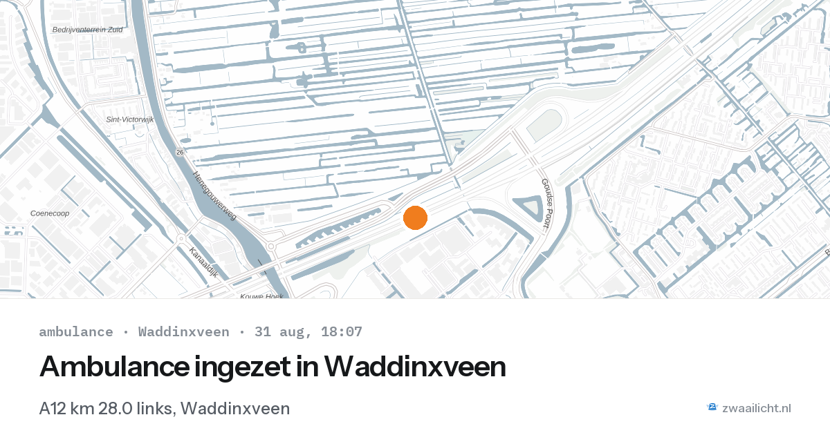 Ambulance ingezet in Waddinxveen — 31 aug 2026