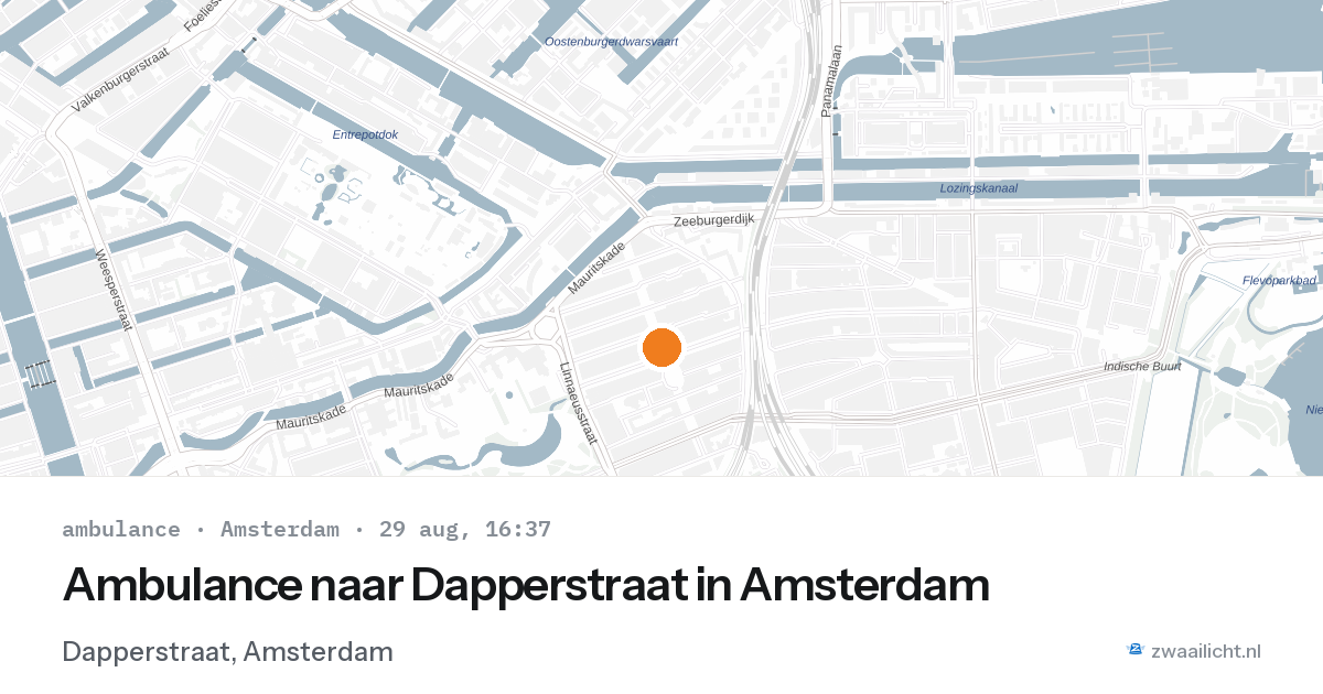 Ambulance naar Dapperstraat in Amsterdam — 29 aug 2026