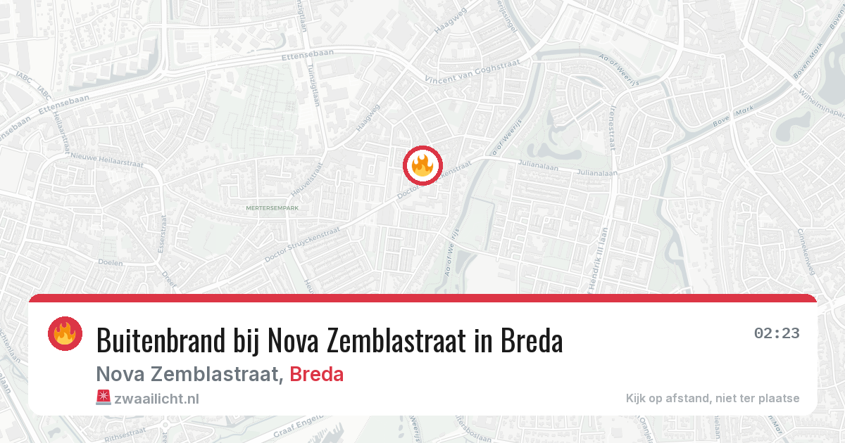 Buitenbrand bij Nova Zemblastraat in Breda — 27 mrt 2026