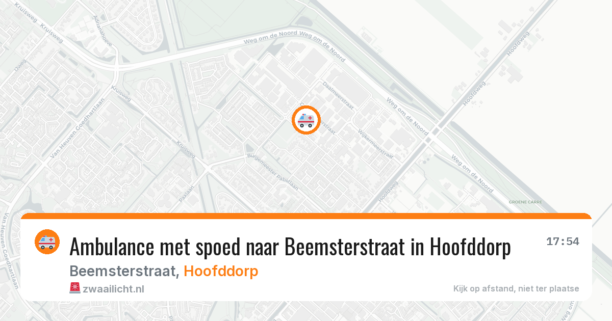 Ambulance met spoed naar Beemsterstraat in Hoofddorp — 9 mei 2026