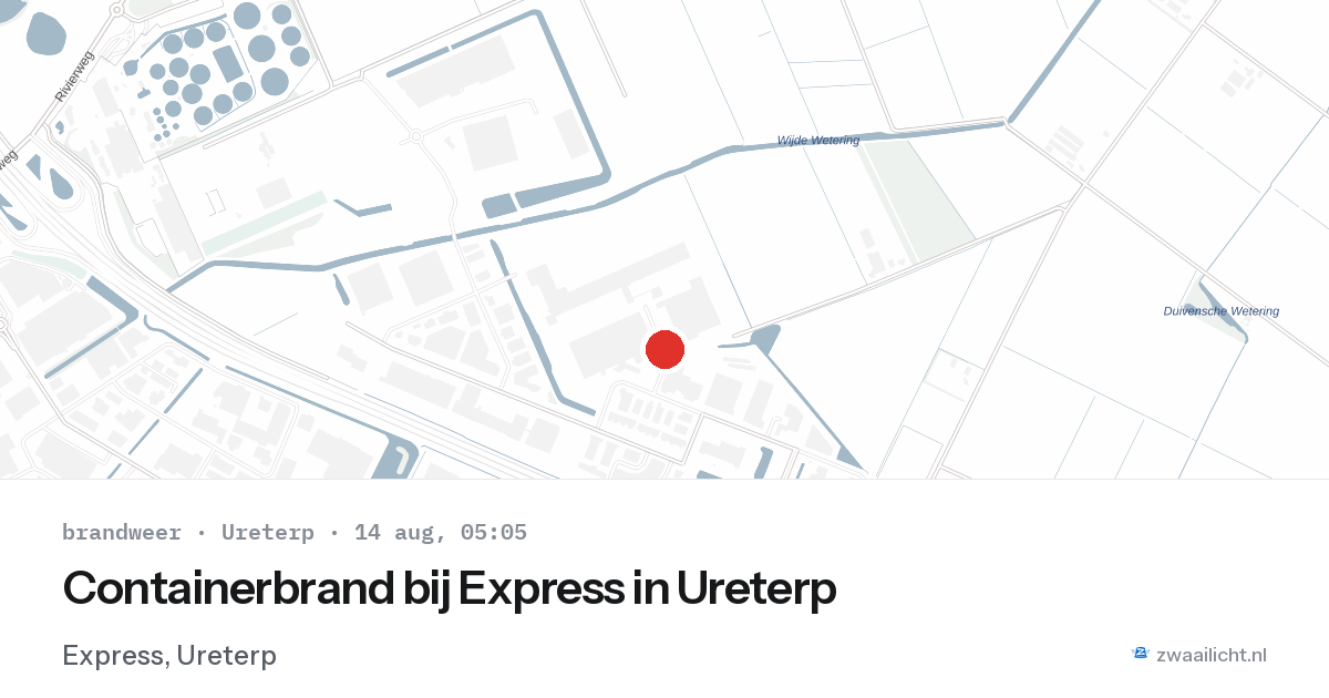 Containerbrand bij Express in Ureterp — 14 aug 2026