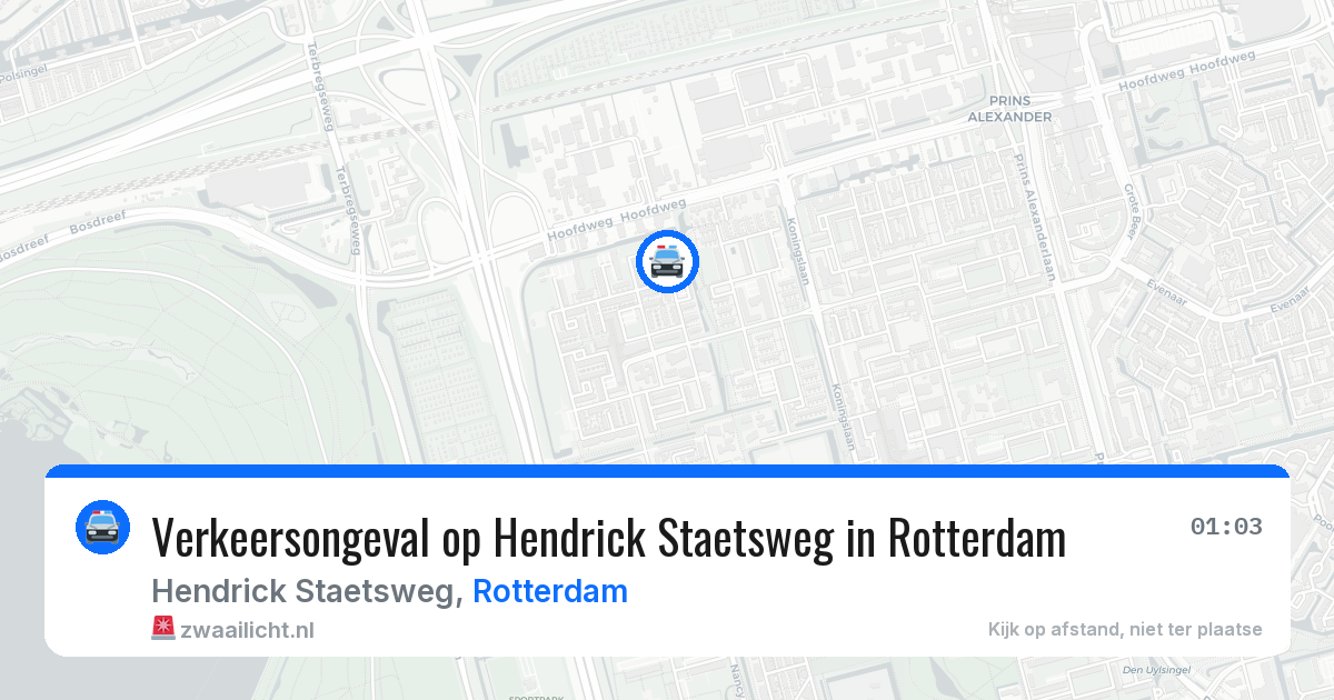 Verkeersongeval op Hendrick Staetsweg in Rotterdam — 14 mrt 2026