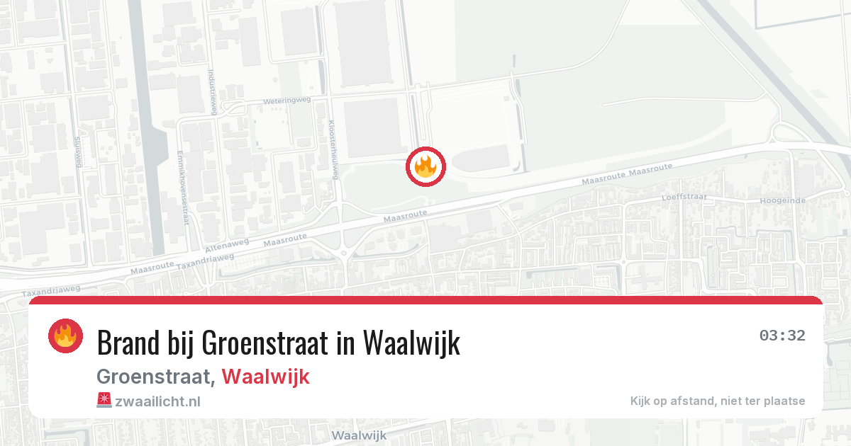 Brand bij Groenstraat in Waalwijk — 28 jun 2026