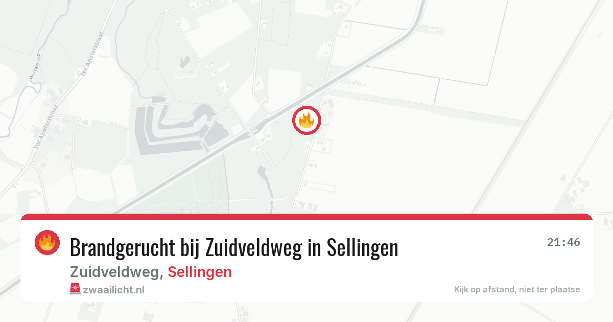 Brandgerucht bij Zuidveldweg in Sellingen — 26 mei 2026