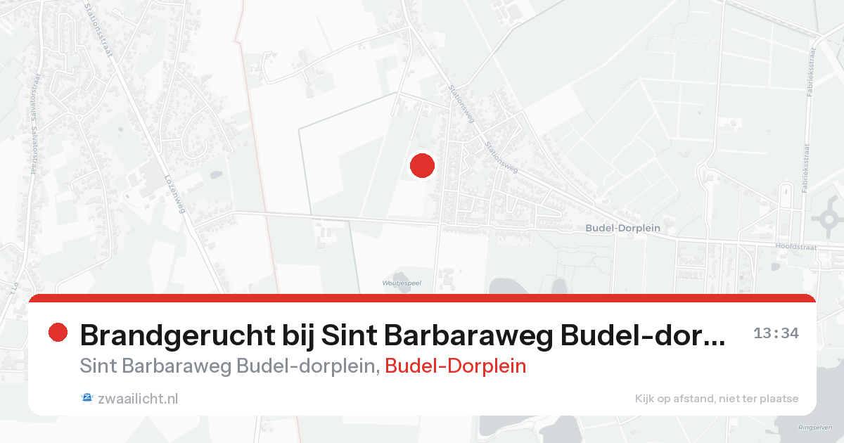 Brandgerucht bij Sint Barbaraweg Budel-dorplein in Budel-Dorplein — 12 aug 2026